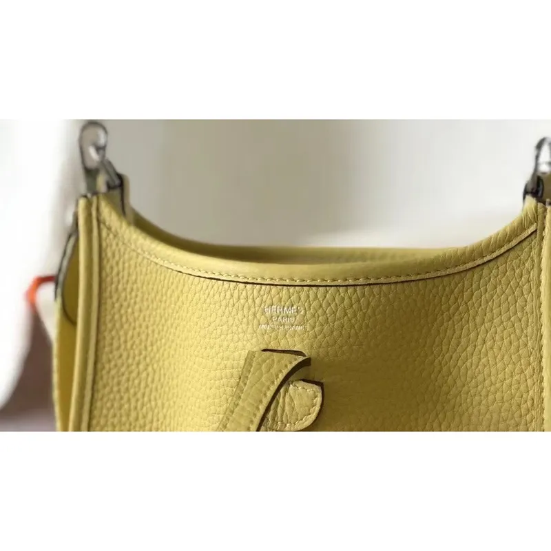Hermes Evelyne III TPM Bag In Jaune Poussin Clemence Leather
