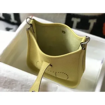 Hermes Evelyne III TPM Bag In Jaune Poussin Clemence Leather