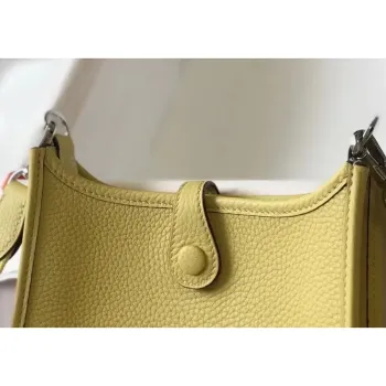 Hermes Evelyne III TPM Bag In Jaune Poussin Clemence Leather