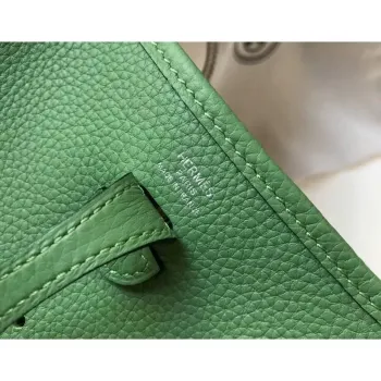 Hermes Evelyne III TPM Bag In Vert Criquet Clemence Leather