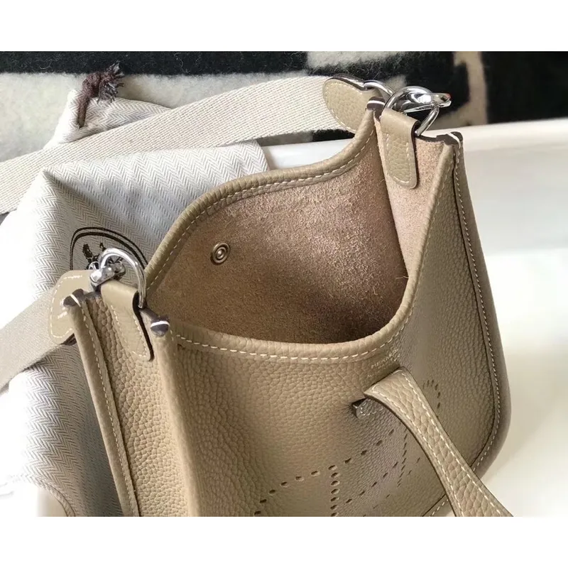 Hermes Evelyne III TPM Bag In Tourterelle Clemence Leather