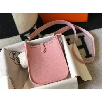 Hermes Evelyne III TPM Bag In Pink Clemence Leather