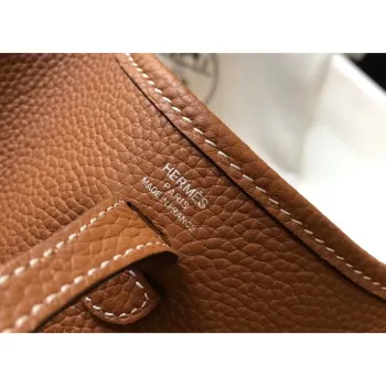 Hermes Evelyne III TPM Bag In Gold Clemence Leather