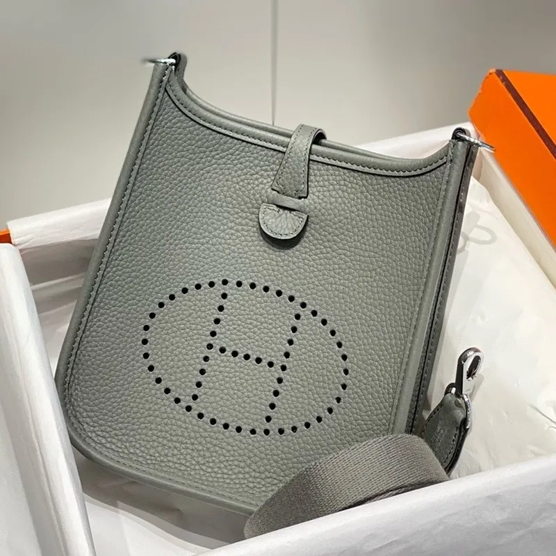 Hermes Evelyne III TPM Bag In Gris Meyer Clemence Leather