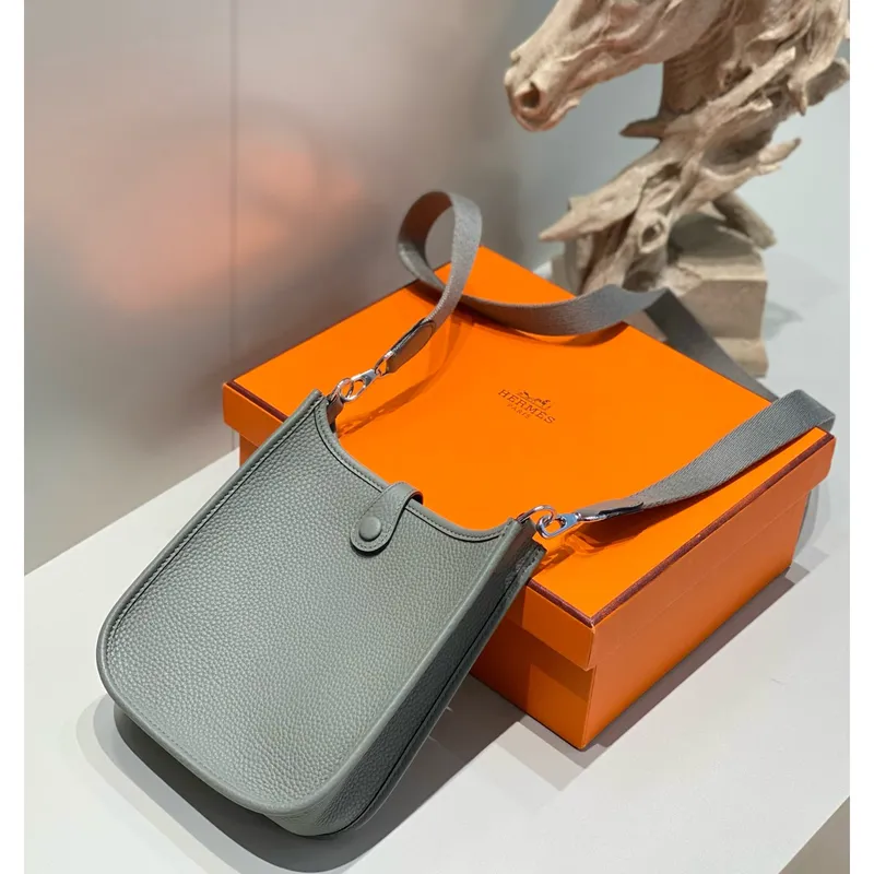 Hermes Evelyne III TPM Bag In Gris Meyer Clemence Leather