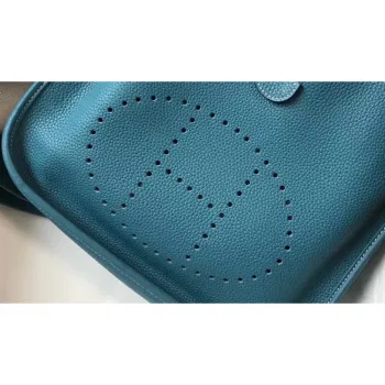 Hermes Evelyne III 29 Bag In Blue Jean Clemence Leather
