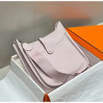 Hermes Evelyne III 29 Bag in Mauve Pale Clemence Leather
