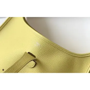 Hermes Evelyne III 29 Bag In Jaune Poussin Clemence Leather