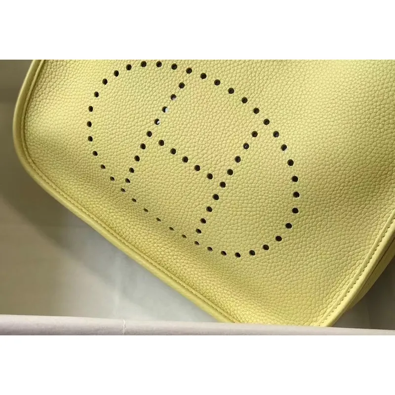 Hermes Evelyne III 29 Bag In Jaune Poussin Clemence Leather
