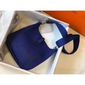 Hermes Evelyne III 29 Bag In Blue Electric Clemence Leather