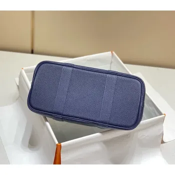 Hermes Garden Party 30 Bag In Blue Saphir Taurillon Leather