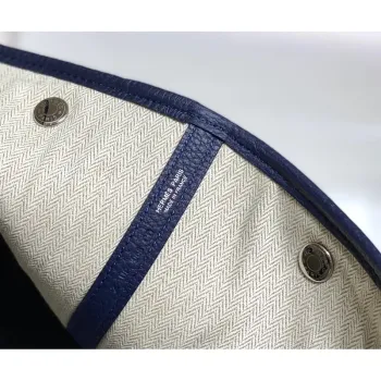Hermes Garden Party 36 Bag In Blue Saphir Clemence Leather