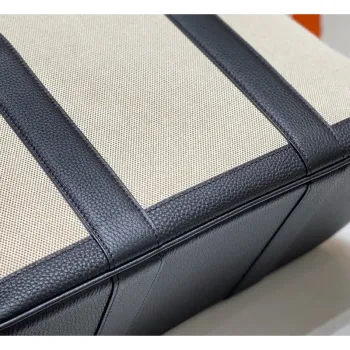 Hermes Garden Party 36cm Bag in Toile and Black Leather