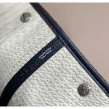 Hermes Garden Party 36cm Bag in Toile and Black Leather