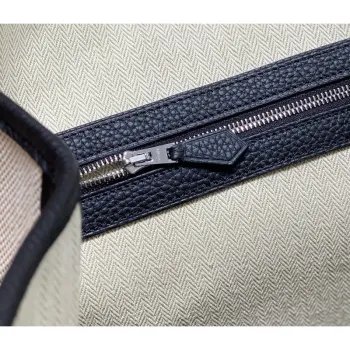 Hermes Garden Party 36cm Bag in Toile and Black Leather