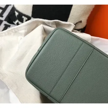 Hermes Garden Party 36 Bag In Vert Amanda Clemence Leather