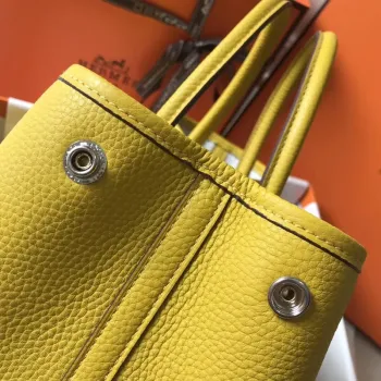 Hermes Garden Party 36 Bag In Yellow Clemence Leather