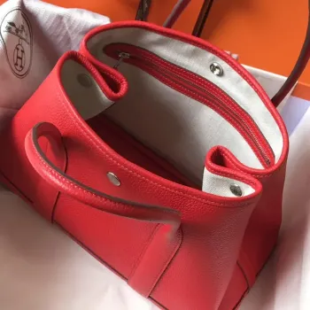 Hermes Garden Party 36 Bag In Red Clemence Leather