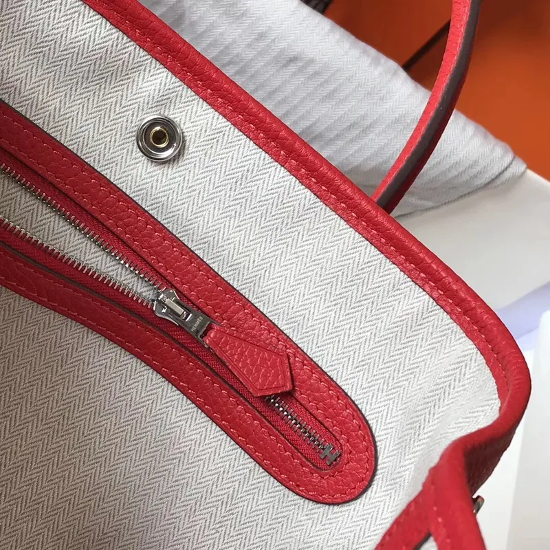 Hermes Garden Party 36 Bag In Red Clemence Leather