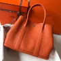 Hermes Garden Party 36 Bag In Orange Clemence Leather
