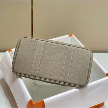 Hermes Garden Party 36cm Bag in Toile and Taupe Leather