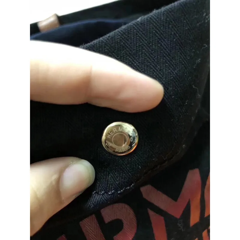 Hermes Grooming Bucket Bag In Black Canvas