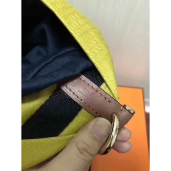 Hermes Grooming Bucket Bag In Yellow Canvas