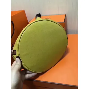 Hermes Grooming Bucket Bag In Yellow Canvas