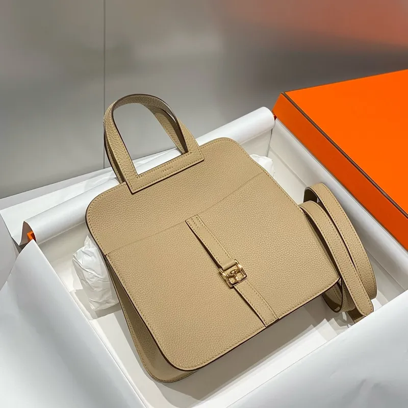 Hermes Halzan 25 Bag in Trench Clemence Leather