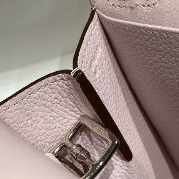 Hermes Halzan 25 Bag in Mauve Pale Clemence Leather