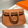 Hermes Halzan 25 Bag in Gold Clemence Leather