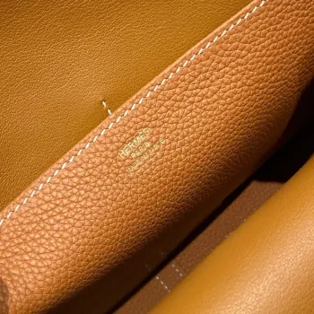 Hermes Halzan 25 Bag in Gold Clemence Leather