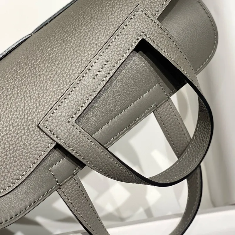 Hermes Halzan 25 Bag in Gris Meyer Clemence Leather