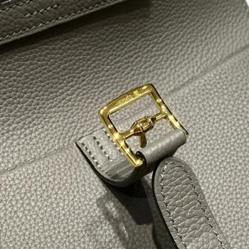 Hermes Halzan 25 Bag in Gris Meyer Clemence Leather