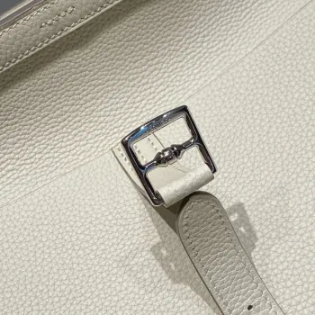 Hermes Halzan 25 Bag in Craie Clemence Leather