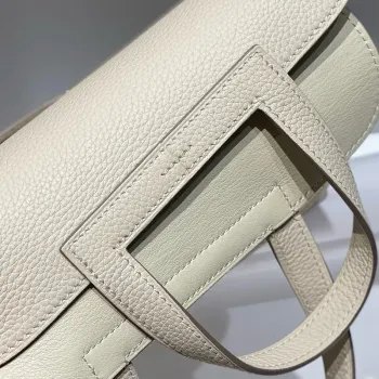 Hermes Halzan 25 Bag in Craie Clemence Leather
