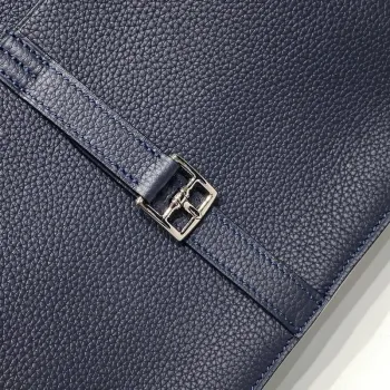 Hermes Halzan 25 Bag in Blue Nuit Clemence Leather
