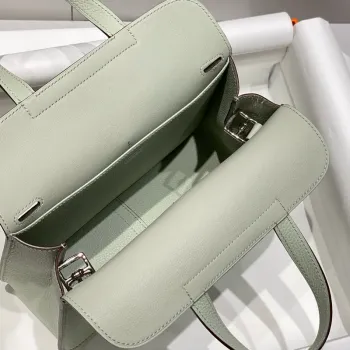 Hermes Halzan 25 Bag in Vert Fizz Clemence Leather