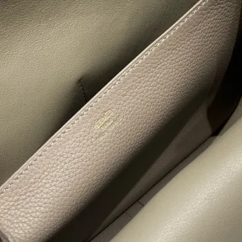 Hermes Halzan 25 Bag in Gris Asphalt Clemence Leather