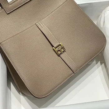 Hermes Halzan 25 Bag in Gris Asphalt Clemence Leather