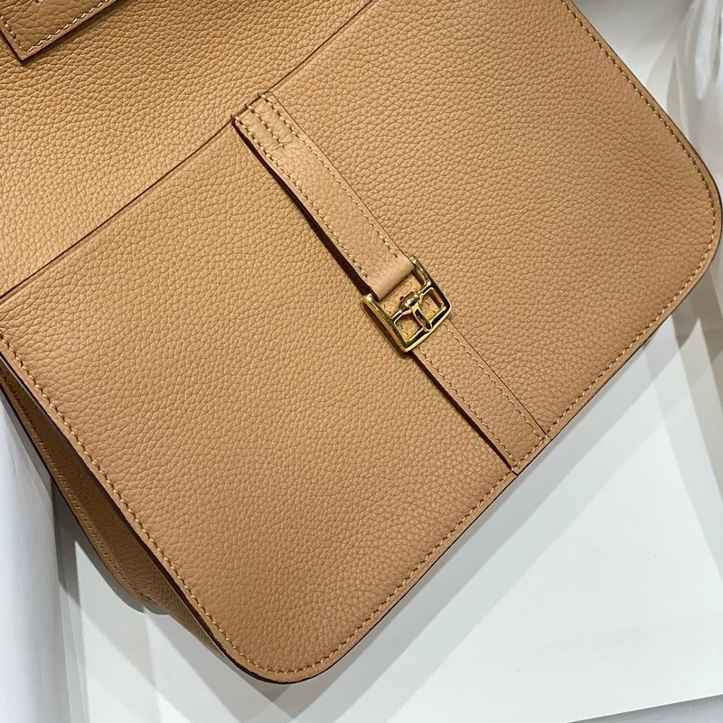 Hermes Halzan 25 Bag in Chai Clemence Leather