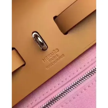 Hermes Herbag Zip PM 31cm Bag In Pink Canvas