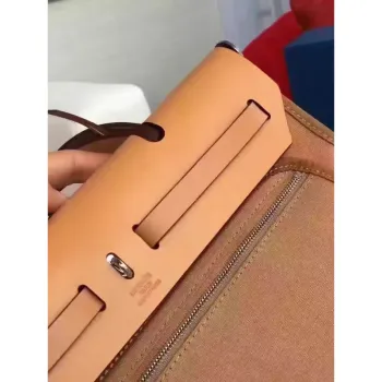 Hermes Herbag Zip PM 31cm Bag In Caramel Canvas
