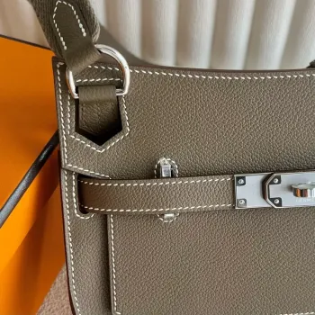 Hermes Jypsiere Mini Handmade Bag in Taupe Evercolor Calfskin