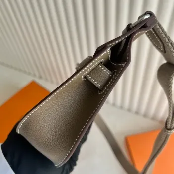 Hermes Jypsiere Mini Handmade Bag in Taupe Evercolor Calfskin