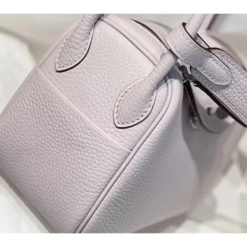 Hermes Lindy Mini Bag In Mauve Pale Clemence Leather PHW