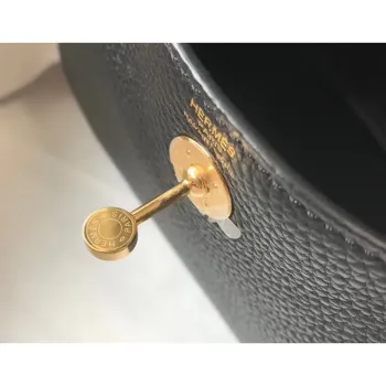 Hermes Mini Lindy Bag In Black Clemence Leather