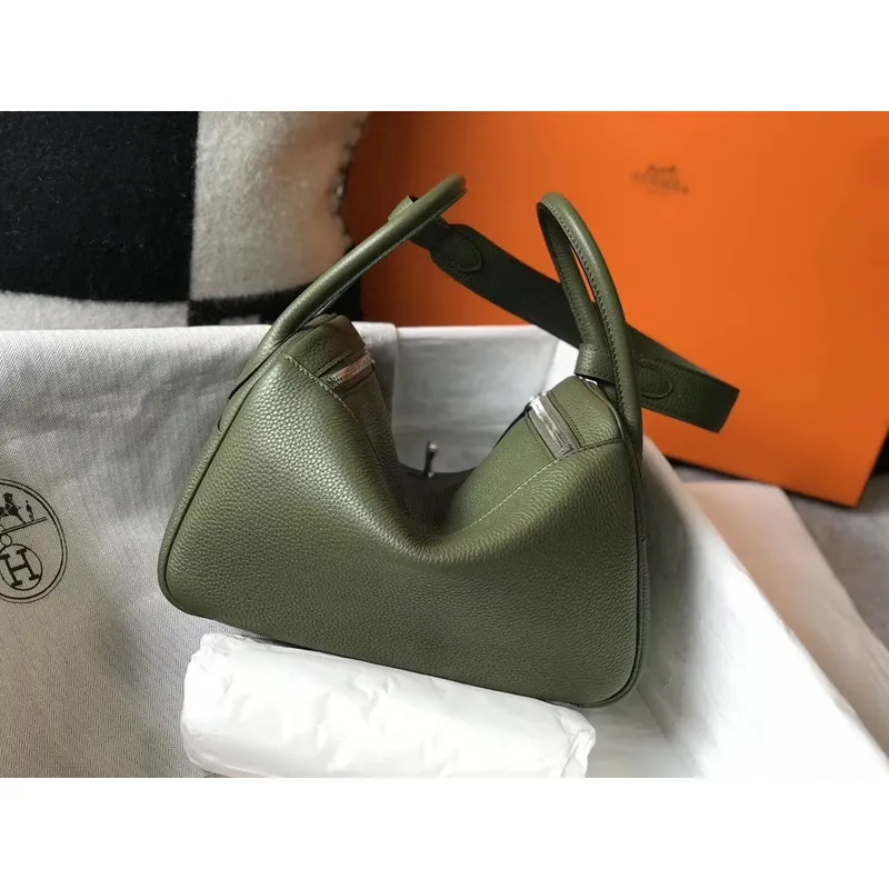 Hermes Lindy 26cm Bag In Canopee Clemence With PHW