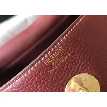 Hermes Lindy 30cm Bag In Bordeaux Clemence Leather