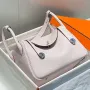 Hermes Lindy 30cm Bag In Mauve Pale Clemence Leather PHW